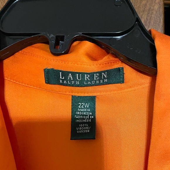 Tangerine button front dress front pockets - Picture 3 of 4